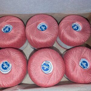 DMC Brilliant Knitting Crochet Cotton Thread – Color 3326 (Pink), Set of 6